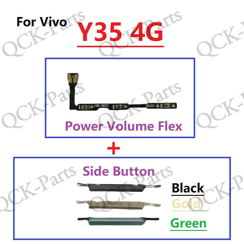 สําหรับ Vivo Y35 4G เปิด/ปิดปุ่มสวิทช์ Volume Up Down ปุ่ม Flex Cable Replacement