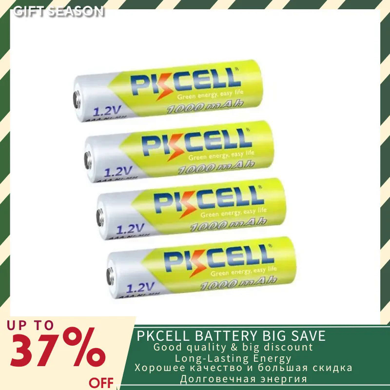 4/8PC PKCELL AAA NIMH Rechargeable Battery 3A 1000mah 1.2V NI-MH AAA Battery batteries Rechargeable 