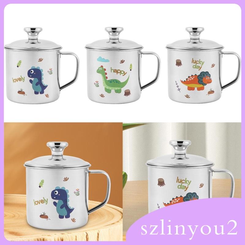 [szlinyou2] แก้วมัคลายการ์ตูนสําหรับเด็กถ้วยข้าวโอ๊ต 250 มล. ถ้วยสแตนเลสด้ามจับง่ายแบบพกพา