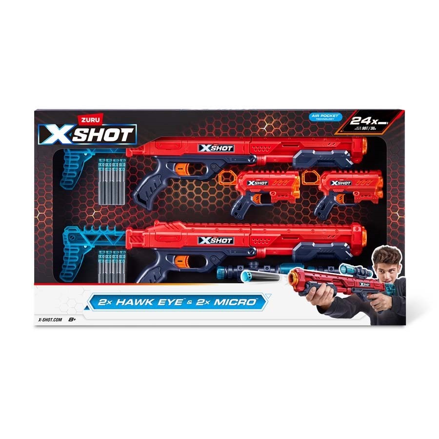 X-Shot Excel Hawk Eye Blaster Micro Blaster Twin Pack (24 Da