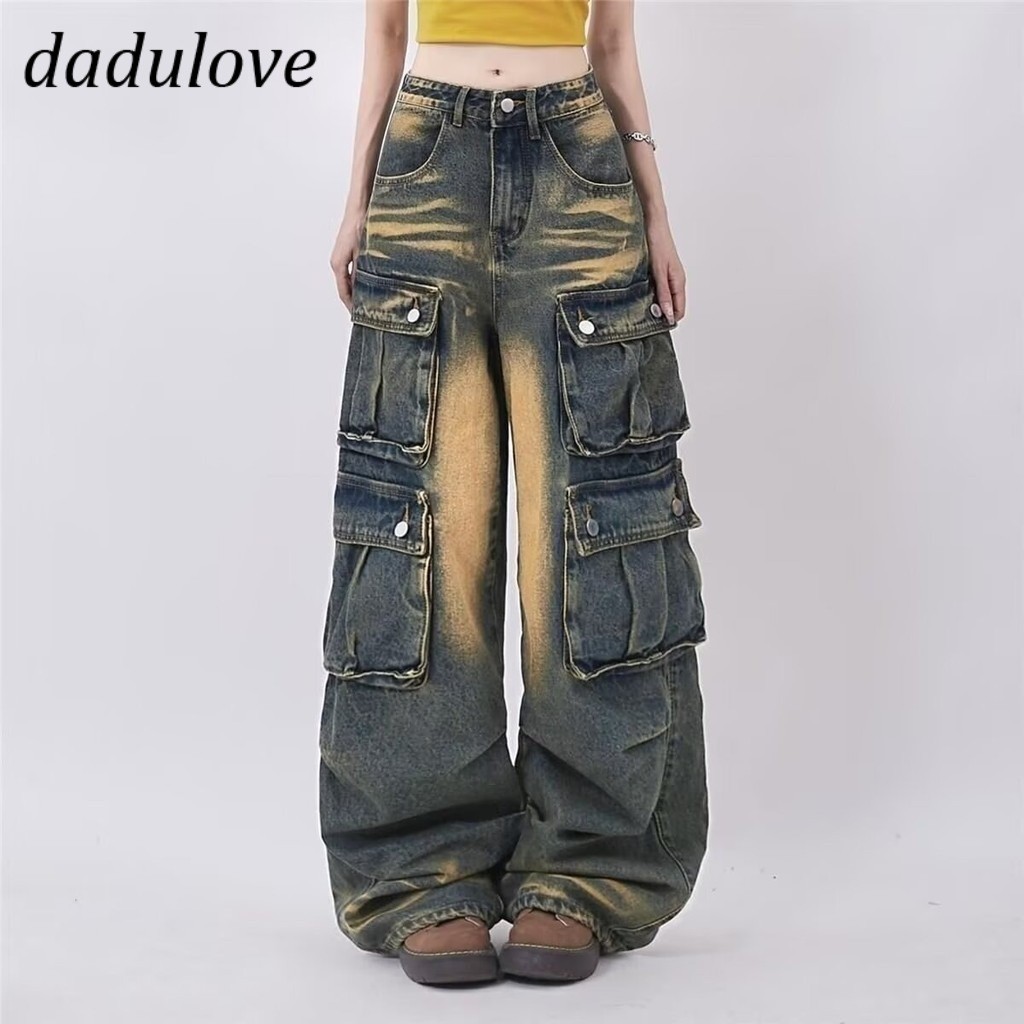 DaDulove💕 New American Style Ins High Street Hip Hop Jeans Niche High Waist Loose Wide Leg Pants plus Size Trousers