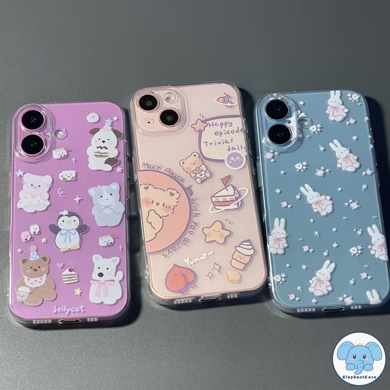 กระต่ายน่ารักดอกไม้สัตว์เคส Redmi 12C 9C 12 10C A1 9T 9A 10 13C 9 Note13 12 9 8 10 11 Pro Max Poco C65 C55 M3 X5 X6