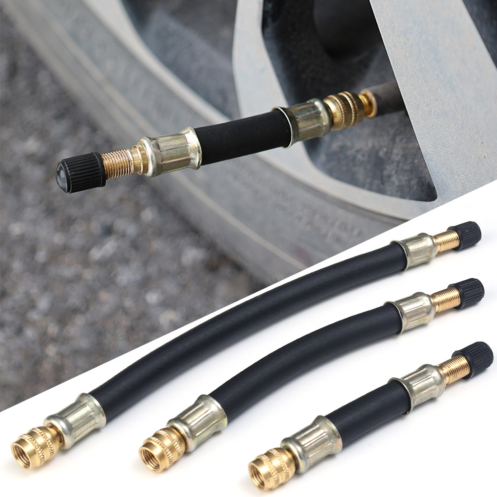 Universal รถยาง Inflator ท่อ Inflatable อะแดปเตอร์ - Tyres Air Pump Extension Tube ท่อเชื่อมต่อ 100-210mm Tyre Valve