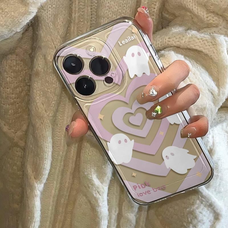 Ins สไตล์ Loving หัวใจเคสโทรศัพท์สําหรับ Realme C67 5G V50 V50S Narzo 60X 60 GT 5 SE Neo 6 3 2 3T 2T GT2 Explorer Master GT 6T 3 5 Pro น่ารัก Ghost โปร่งใสปกอ่อน