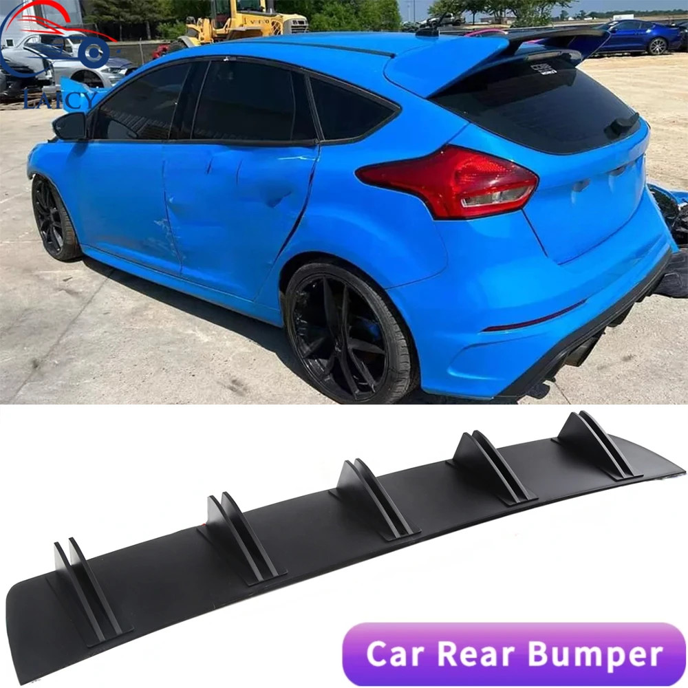 Laicy สําหรับ Ford Focus RS ST รถด้านหลัง Diffuser Shark Fins กันชน Splitter คางสปอยเลอร์ Lip สีดํา 