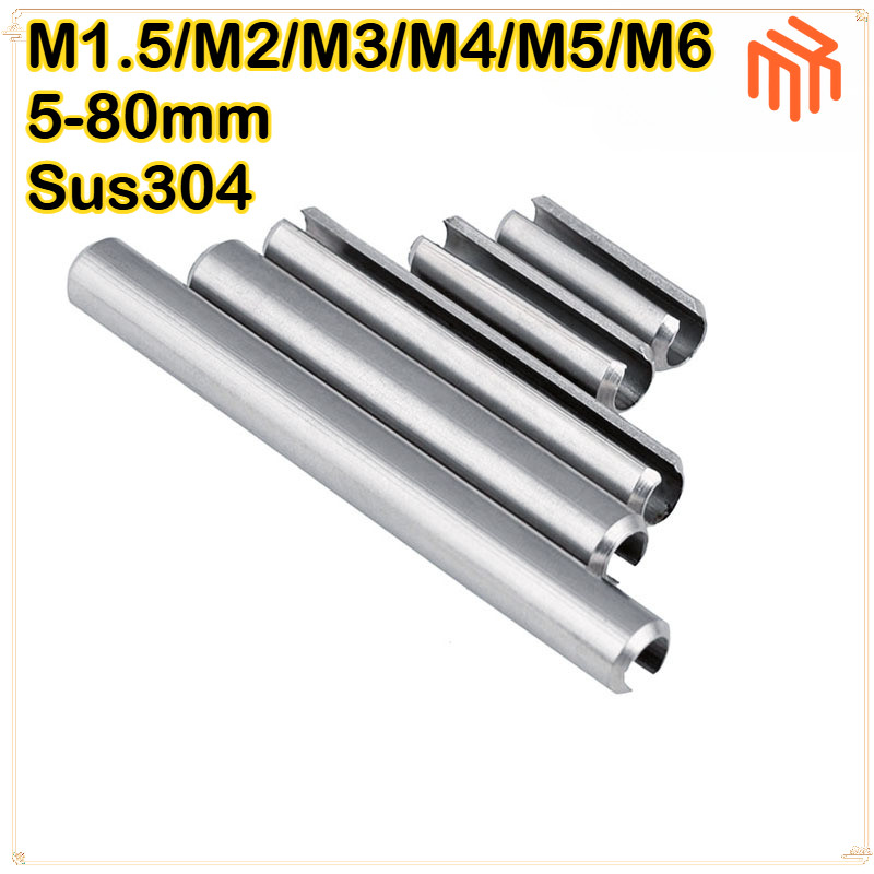 [MX1] ปิ๊น ตะกุด ตะกรุด ผ่า สแตนเลส 304 ปิ้นหลอด M1.5/M2/M2.5/M3/M3.5/M4/M5/M6 / Slotted Spring Pins SUS304
