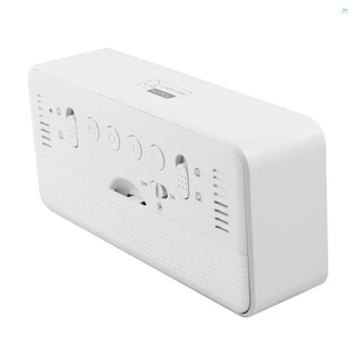 นาฬิกาปลุกท้องถิ่น 8001-en นาฬิกาดิจิตอลมัลติฟังก์ชั่น LED ความสว่างปรับอุณหภูมิความชื้นจอแสดงผลนาฬิกาปลุกโหมดปลุกคู่, จอแสดงผลสัปดาห์และเดือน,