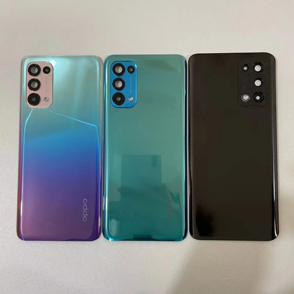 สําหรับoppo Reno 5 5Gด้านหลังแบตเตอรี่เคสโทรศัพท์ด้านหลังประตูเปลี่ยน + เลนส์กล้องสําหรับReno 5 4G + สติกเกอร์กาว