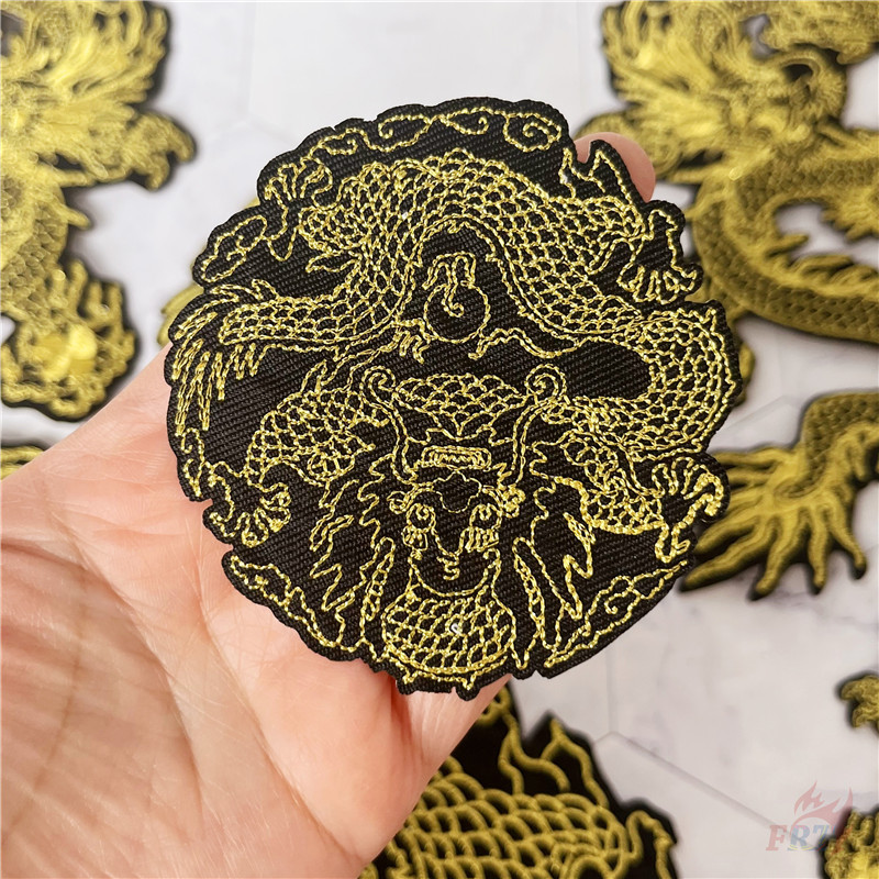 ♥ แพทช์เหล็กบนมังกรทองใหญ่ ♥ 1 ชิ้น DIY เย็บบนเหล็กบนป้ายแพทช์ - รูปที่ 5