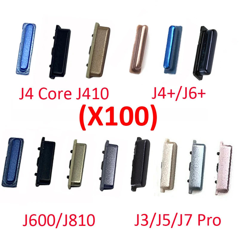 100Pcs สําหรับ Samsung Galaxy J3 Pro J4 Core J5 J6 Plus J7 J8 โทรศัพท์ปุ่มปรับระดับเสียงภายนอกด้านข้
