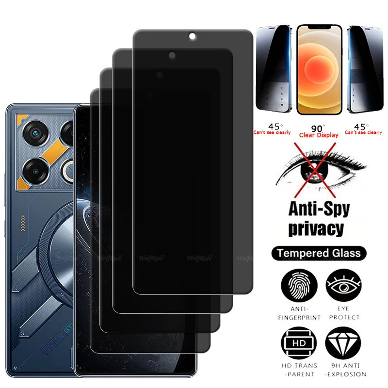 4 ชิ้นสําหรับ Infinix GT 20 Pro แก้ว Infinix GT 20 Pro กระจกนิรภัยความเป็นส่วนตัว Anti-Spy ป้องกันหน