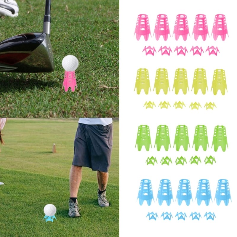 KIN 10 ชิ้นกอล์ฟจําลอง Tees กอล์ฟ Tees จําลองฝึกการฝึกอบรม Golf Mat Tees