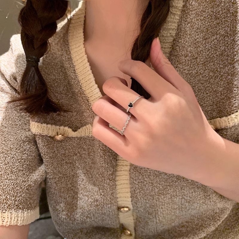 Beautiful Love and Scut Motif Ring Set Smile shop 1228