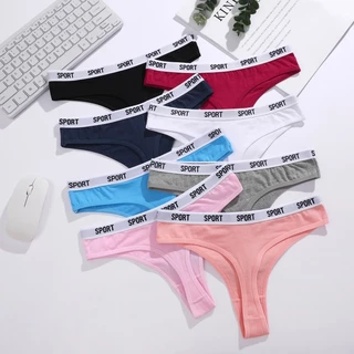 Allofme ผู้หญิงผ้าฝ้ายแท้ G-String เซ็กซี่ต่ําเอว Thongs นุ่มและระบายอากาศได้ Love ชุดชั้นใน