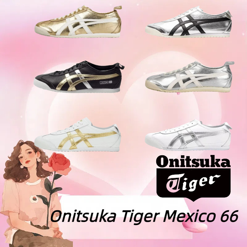 ✨Onitsuka Tiger Mexico 66 💞 รุ่นระเบิดรองเท้าแท้สำหรับผู้ชายและผู้หญิงเลือกคุณภาพอย่างเคร่งครัด ʚ 😊 ɞ