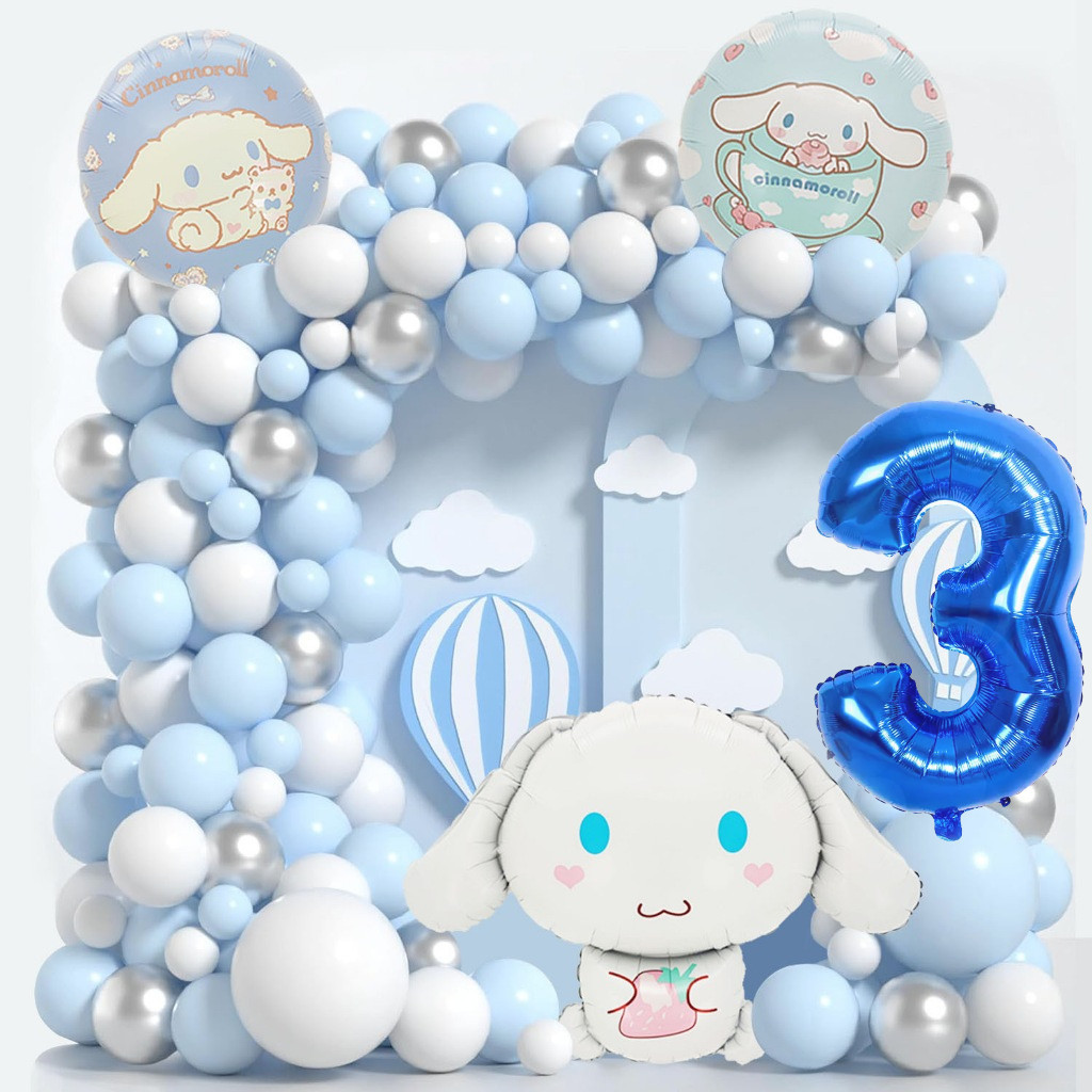 ชุดตกแต่งวันเกิด Cinnamoroll 1-9 th ลูกโป่งฟอยล์ Birthday Party Baby Shower การ์ตูน Party ต้องการบอลลูน