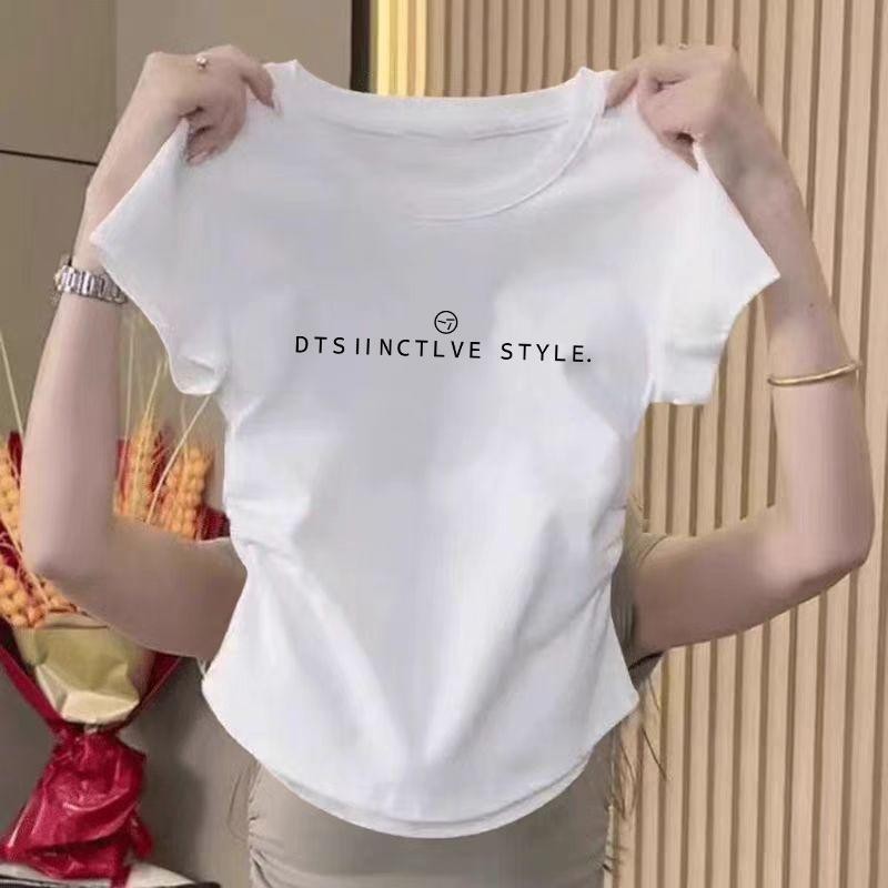 เสื้อยืดแขนสั้น ผ้าฝ้าย พิมพ์ลายตัวอักษรไดโนเสาร์ สําหรับเด็กผู้ชาย