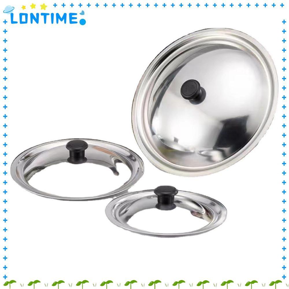LONTIME ฝาครอบกระทะทอด, ฝาครอบหม้อสแตนเลสสากล, อุปกรณ์ครัวฝาหม้อแบบใช้ซ้ําได้ทรงกลมป้องกันการลวก