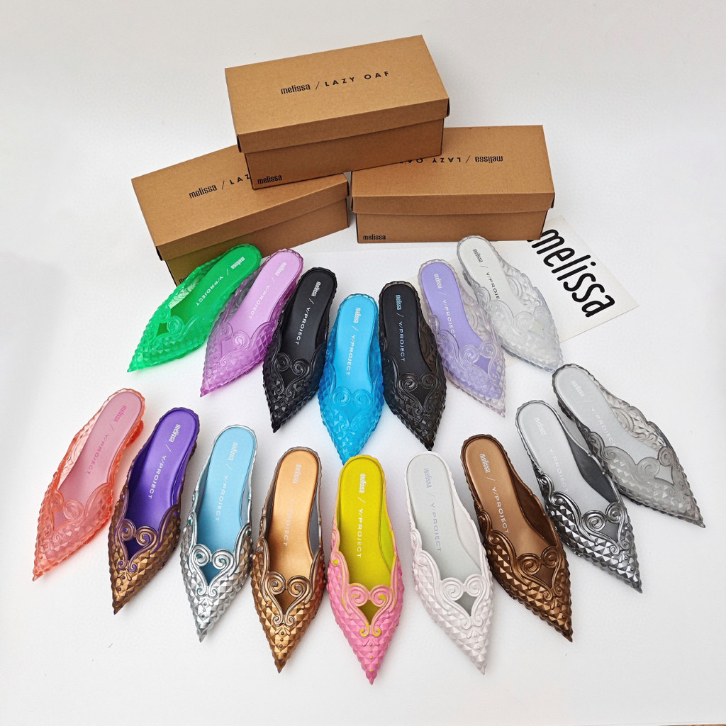 [รูปแบบใหม่] รองเท้าแตะนิ้วเท้าชี้ของผู้หญิง 2025melis * a-รองเท้าแตะส้นสูง Flip-Flops Hal