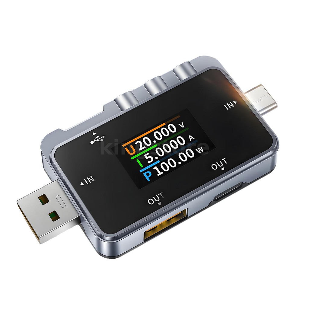 FNAC-28 USB เครื่องทดสอบแรงดันไฟฟ้าปัจจุบัน Power Meter 4-24V 6.5A หน้าจอสี Protocol Detection ปรับความสว่างได้สําหรับ Fast Charging ความเข้ากันได้