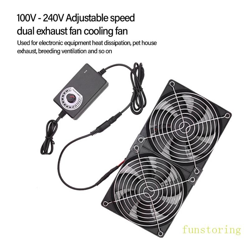 FUN 120 มม. 100-240V USB Powered PC Router พัดลมคู่พัดลมระบายความร้อนสําหรับ Router Modem Receiver
