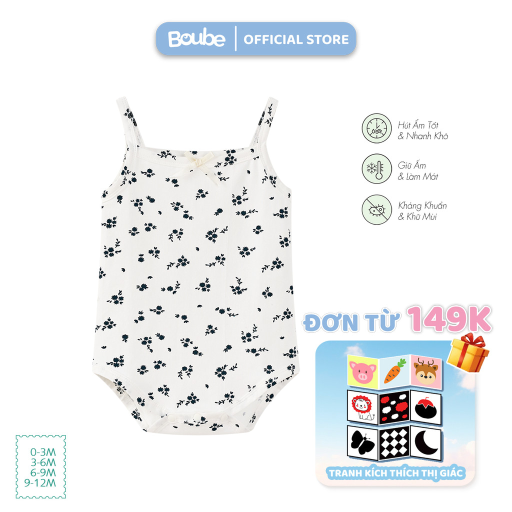 บอดี้ชิป ชุดจั๊มสูททรงสามเหลี่ยม 2 ชิ้นลายดอกไม้สําหรับเด็กทารกผู้หญิง โบube เด็กแรกเกิด ผ้าคอตตอนออ