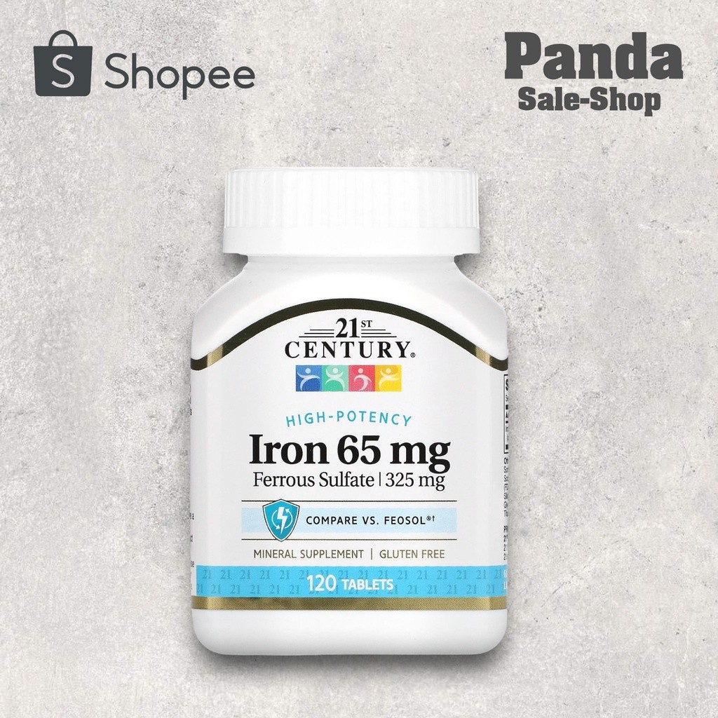 พร้อมส่ง 21st Century, Iron, 65 mg, 120 Tablets  ธาตุเหล็ก ขนาด 65 มก. บรรจุ 120 เม็ด