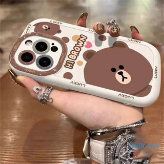 เคสไอโฟน การ์ตูนหมีสีน้ำตาล สำหรับ IPhone 11 15 16 13 12 14 Pro Max XR X XS Max 7 8 15 Plus เคส IPhone เคสไอโฟน 13 P626
