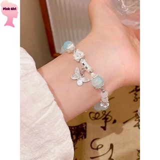💋Pink girl💋​พร้อมส่ง กำไรข้อมือลูกปัดลายมัดย้อม สีพาสเทล ยางยืด ' BRL-6