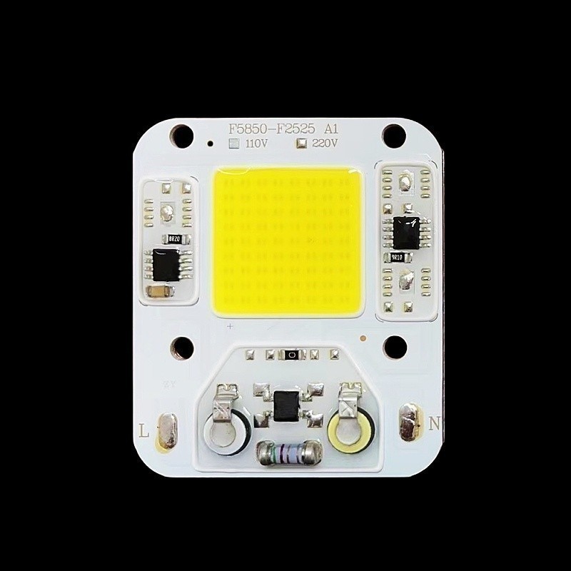 5850 58*50 มม.LED COB โคมไฟลูกปัด 20W 30W 50W AC 220V 240V IP65 สมาร์ท IC ไม่ต้องใช้ไดร์เวอร์ DIY น้ําท่วมหลอดไฟ Led Spotlight ชิปโคมไฟสีขาว Warm White