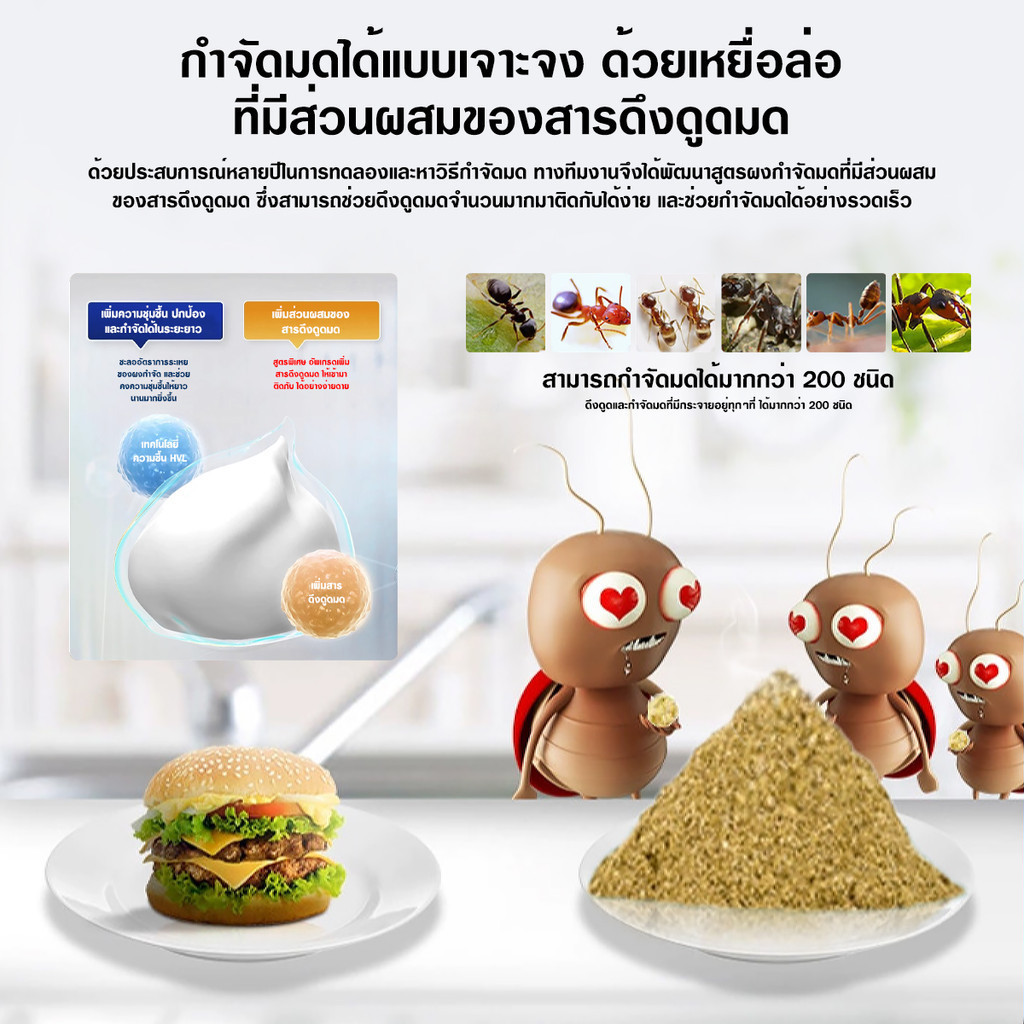 กำจัดมด ยาฆ่ามด ฆ่าตายยกลัง ฆ่ามดได้ทุกสายพันธุ์ ปลอดภัยต่อคน เหยื่อมด เหยื่อกำจัดมด ไล่มด ฆ่ามด กำจัดแมลง Ant Bait - รูปที่ 3