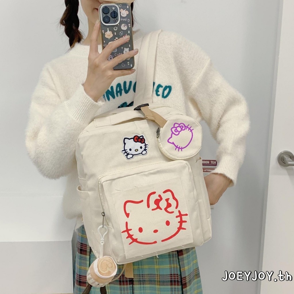 JOEYJOY-กระเป๋าเป้สะพายหลังสําหรับผู้หญิงและเด็กผู้หญิงกระเป๋านักเรียนความจุขนาดใหญ่สําหรับสตั๊ด