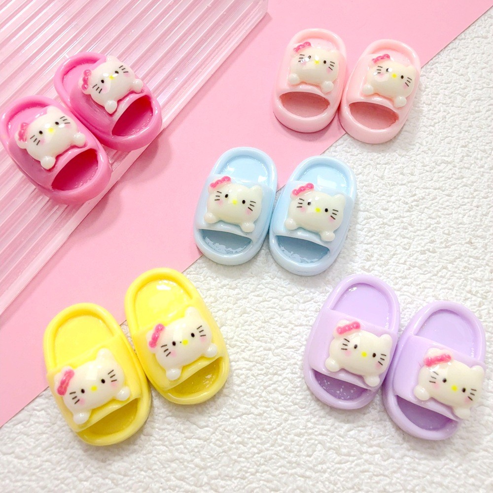 10 ชิ้น KT Slipper เสน่ห์เรซิ่นน่ารักสําหรับ DIY (139-9)