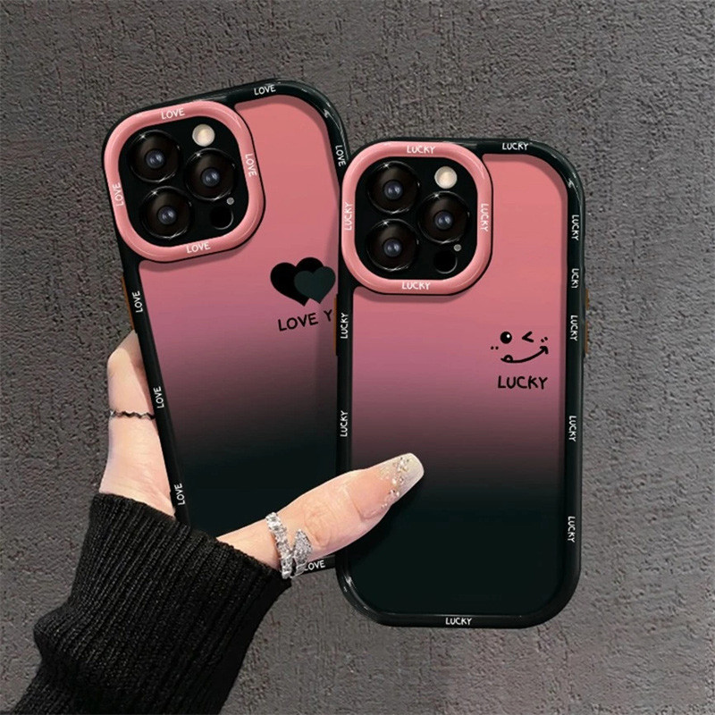 เคสไอโฟน หัวใจไล่เฉดสี สำหรับ IPhone 14 15 Plus 6 7 6S 8 13 11 12 14 15 PRO MAX XR MAX 6SPlus 7Plus 6Plus 8Plus 14Plus