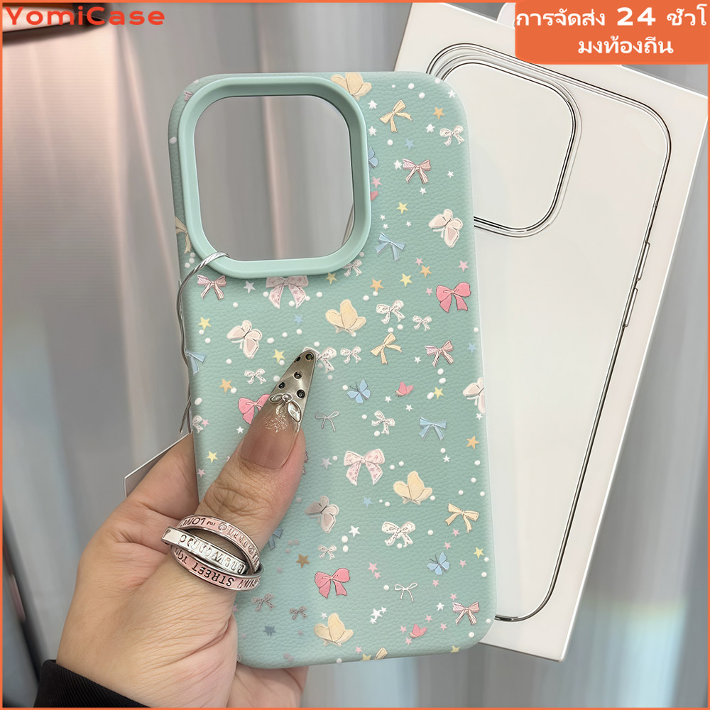 เคสไอโฟน13 11 16promax กรณีโทรศัพท์มือถือโบว์น่ารัก การ์ตูนน่ารักสีลูกกวาด case for iPhone 15 14 12 ProMax XS XR 78 Plus - รูปที่ 4