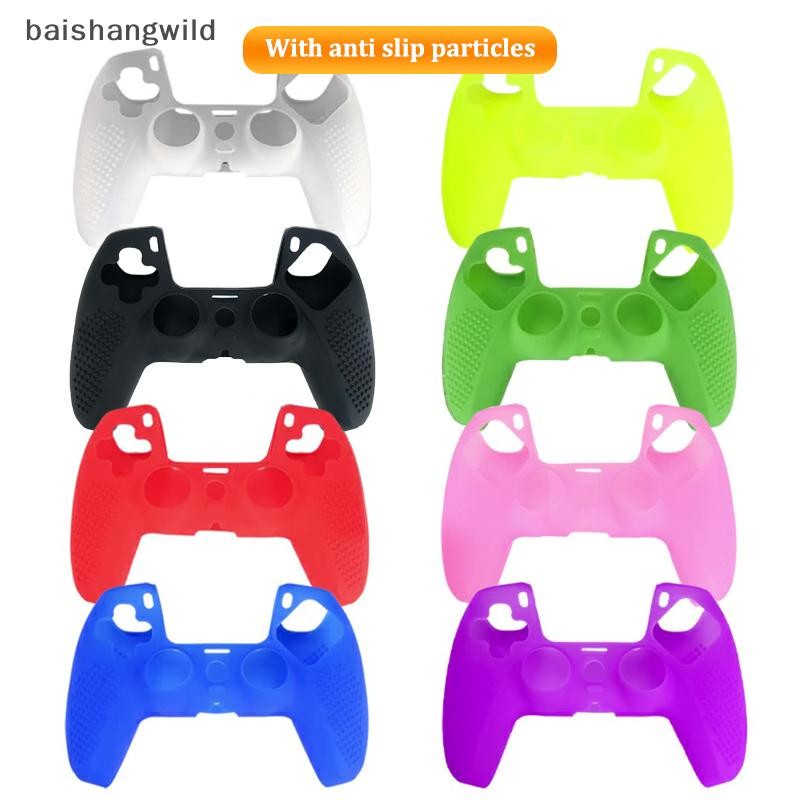 Bwth 1PCS PS5 Controller ซิลิโคนผิว Soft Case พร้อมจุดป้องกันการลื่นไถลสําหรับ DualSense Controller 