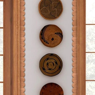 NEXUSBEAM 6 ชิ้นกรอบไม้รูปพัดลม, บ้านไร่ที่ยังไม่เสร็จ DIY งานฝีมือกรอบ, Creative Vintage Sector Design Handmade ตู้กรอบหัตถกรรมทํา