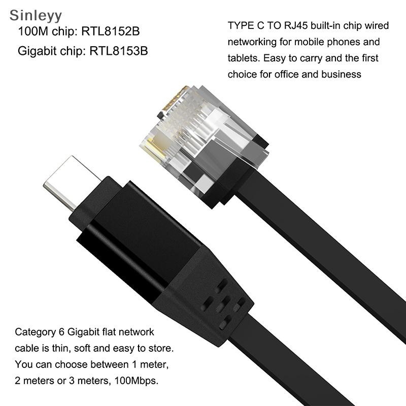 NLE 1000m Type-C TO RJ45 Connecgสายเคเบิลโทรศัพท์อะแดปเตอร์เครือข่ายแบบมีสายสําหรับแล็ปท็อปแท็บเล็ตสําหรับHuawei N