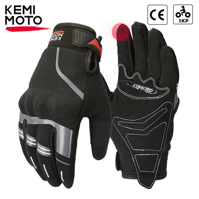 KEMIMOTO CE 1KP Summer Motorcycle Gloves Riding Gloves Hard Knuckle Touchscreen Moto Gloves For Dirt