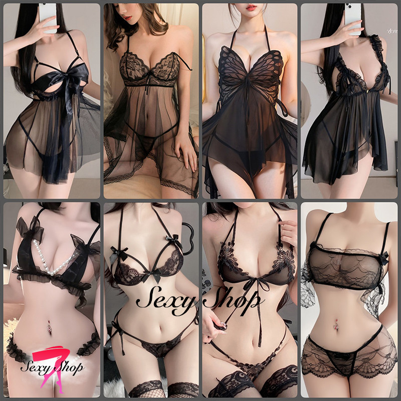 sexy ชุดนอนลูกไม้ซีทรู ลูกไม้ชุดสองชิ้น ชุดนอนไม่ได้นอน หลายสไตล์ ส่งไวจากไทย1-3วัน