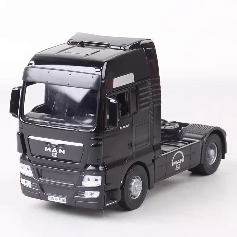 Diecast 1:43 Scale MAN Truck Head Container Tractor Simulation Alloy Car Model  Static Collectible G