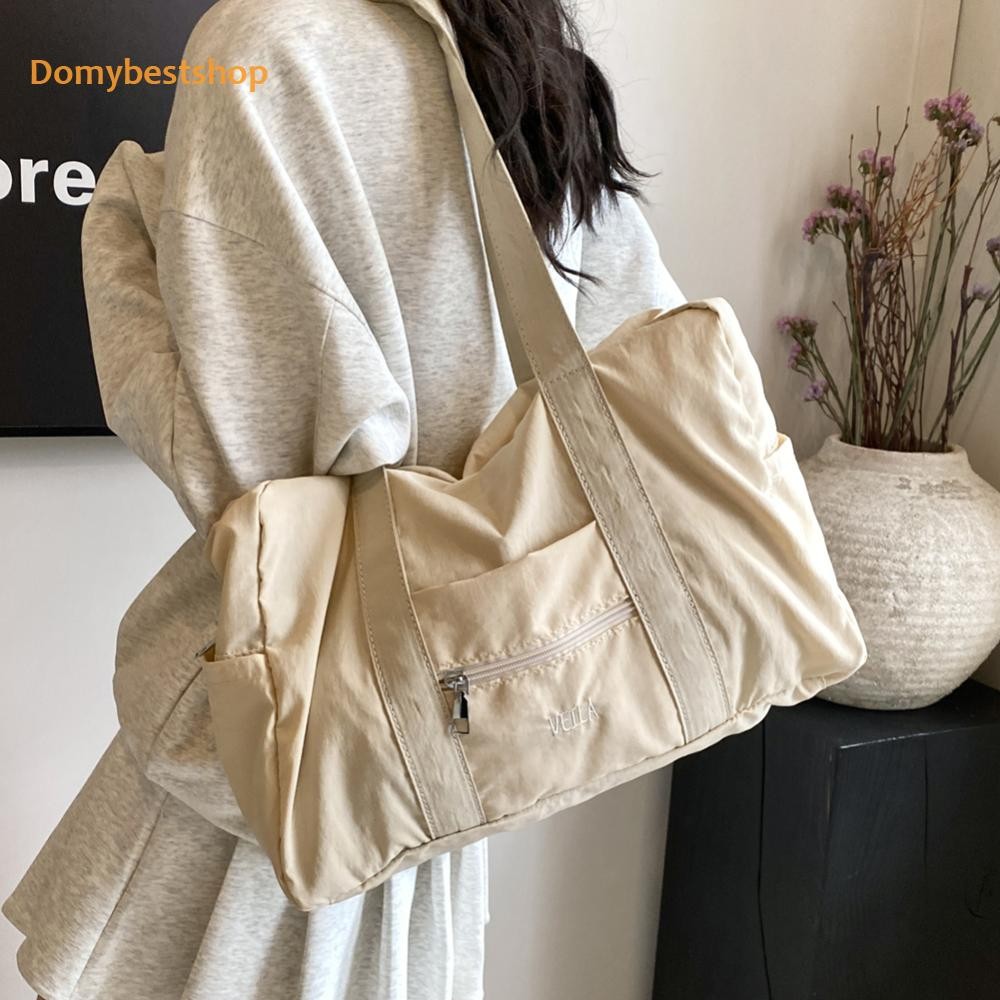 Unisex Everyday Overnight Bag Oxford Cloth Travel Carry-On Handbag for Men Women [Domybestshop.th]