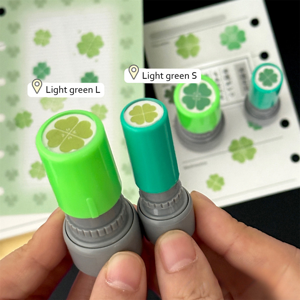 Ins Four Leaf Clover Ink Stamp DIY สมุดภาพการ์ดอวยพรของขวัญตกแต่ง