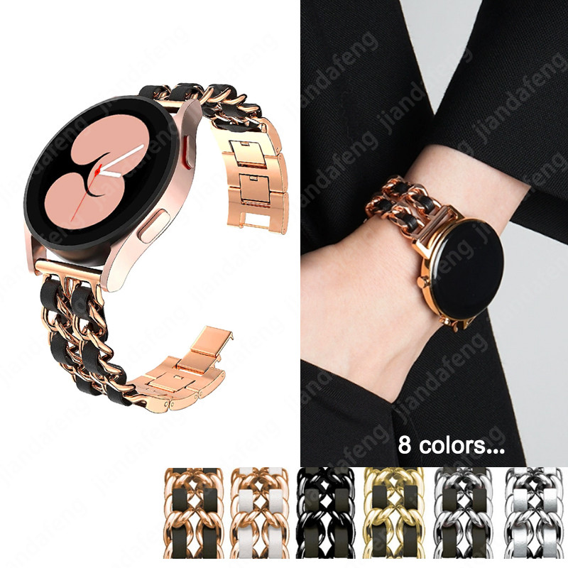 20 มม.22 มม.สายรัดข้อมือโซ่โลหะสําหรับ Samsung Galaxy Watch 7 6 5 4 44 มม.42 มม.FE Active 2 40 มม.44 มม.Watch6 Watch4 คลาสสิก