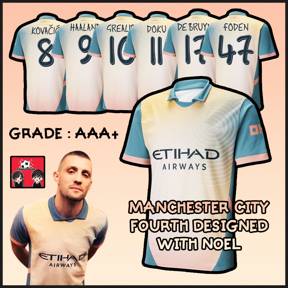 ใหม่ !!! Official เสื้อฟุตบอล แมนเชสเตอร์ ซิกี้ ชุด4 ฤดูกาล 2024/2025 เกรดแฟนบอล Manchester City Fourth Jersey