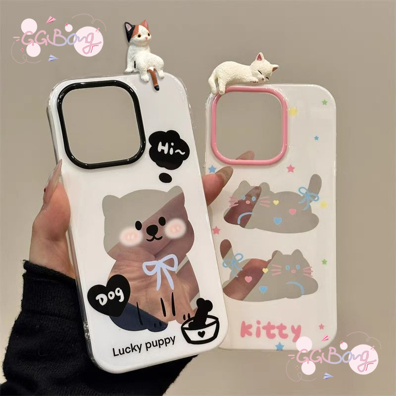 คู่แฟชั่นใหม่ลูกแมวโชคดีลูกแมวใสปลอก Tpu อ่อน เคสไอโฟน 11 13 15 14 12 Pro Max XR X XS Max 6 6s 14 15 7 8 Plus 7Plus เคส