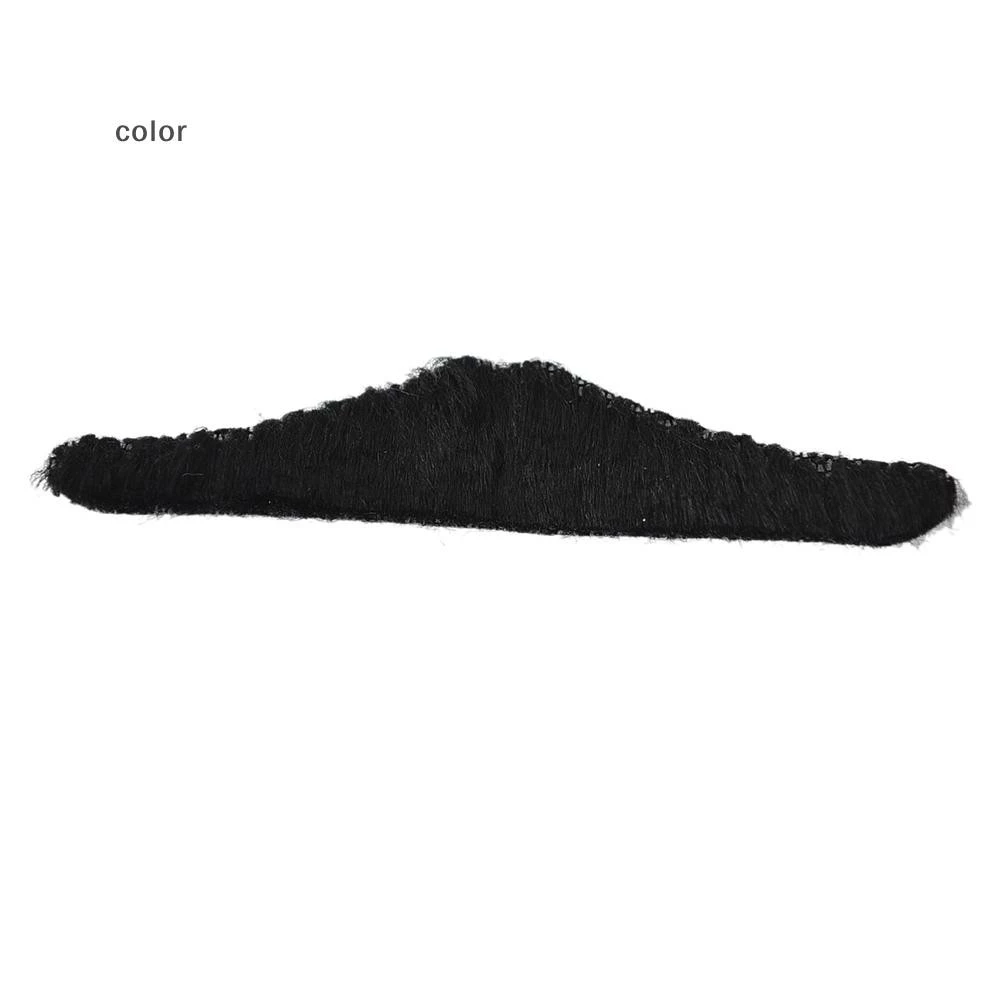 [สี] 12 ชิ้นชุดผู้ชายสีดําปลอม Mostache หนวดตลก Beard Party ฮาโลวีนเครื่องแต่งกาย TH thumbnail 5