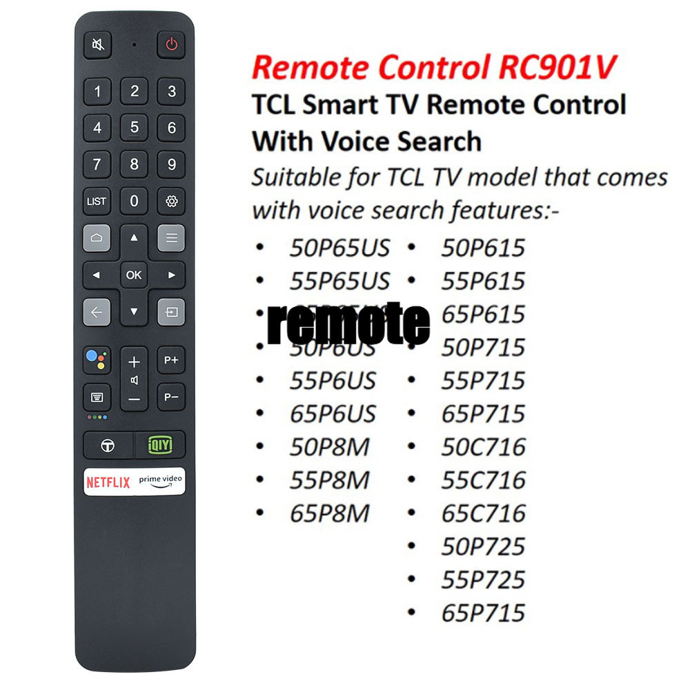ใหม่ 1 RC901V FMR6 สําหรับ TCL android TV รีโมทคอนโทรล 65P725 50P65US 55P65US 65P615 50P8M 55P8M 65P