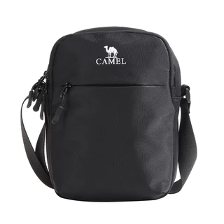 CAMEL CROWN กระเป๋าสะพาย 2.3L กระเป๋าสะพายข้างสีดํา, กระเป๋าเก็บของลําลอง