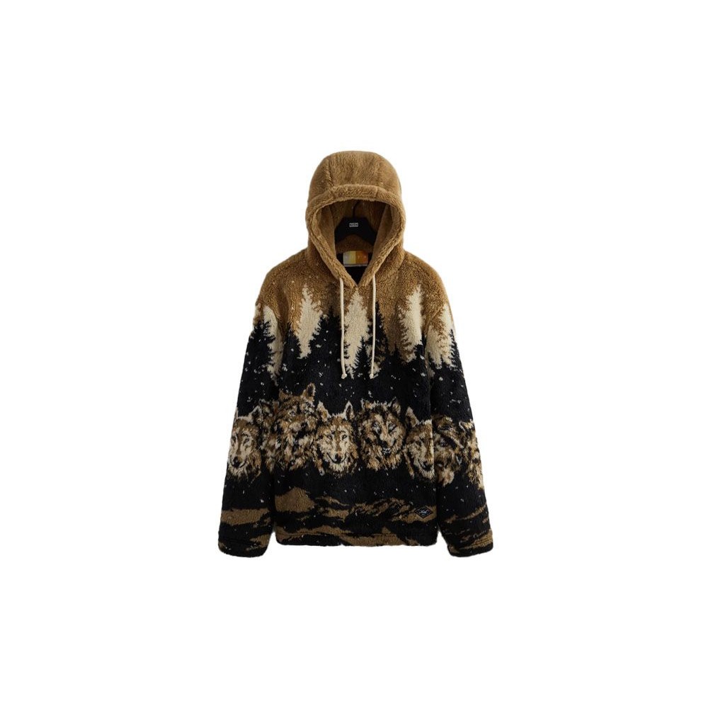 Kith Merrick Wolves Sherpa Hoodie Black Unused